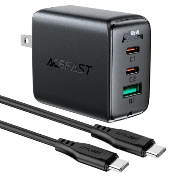 Acefast  A15 PD65W(USB-C+USB-C+USB-A) 3-port charger set